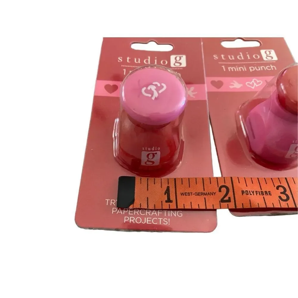 Lot Of 2 Mini Valentines Day Scrapbooking Paper Punches Cards School Crafts Love